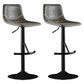 Nordic Indoor Barstool Adjustable Metal Swivel Tall Stool with Leather Seat Dark Gray 2 Piece Set Clearhalo 'Bar Furniture' 'Bar Stools' 'bar_stools' 'furn' 'furn_bar_stools' 'furniture_bar_stools' 'Kitchen & Dining Furniture' 'kitchen&dining_furn' 'kitchen' 'kitchen_furn' Furniture' 4620377