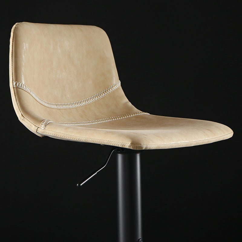 Nordic Indoor Barstool Adjustable Metal Swivel Tall Stool with Leather Seat Clearhalo 'Bar Furniture' 'Bar Stools' 'bar_stools' 'furn' 'furn_bar_stools' 'furniture_bar_stools' 'Kitchen & Dining Furniture' 'kitchen&dining_furn' 'kitchen' 'kitchen_furn' Furniture' 4620379