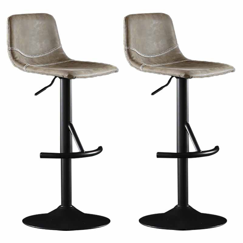 Nordic Indoor Barstool Adjustable Metal Swivel Tall Stool with Leather Seat Coffee 2 Piece Set Clearhalo 'Bar Furniture' 'Bar Stools' 'bar_stools' 'furn' 'furn_bar_stools' 'furniture_bar_stools' 'Kitchen & Dining Furniture' 'kitchen&dining_furn' 'kitchen' 'kitchen_furn' Furniture' 4620381