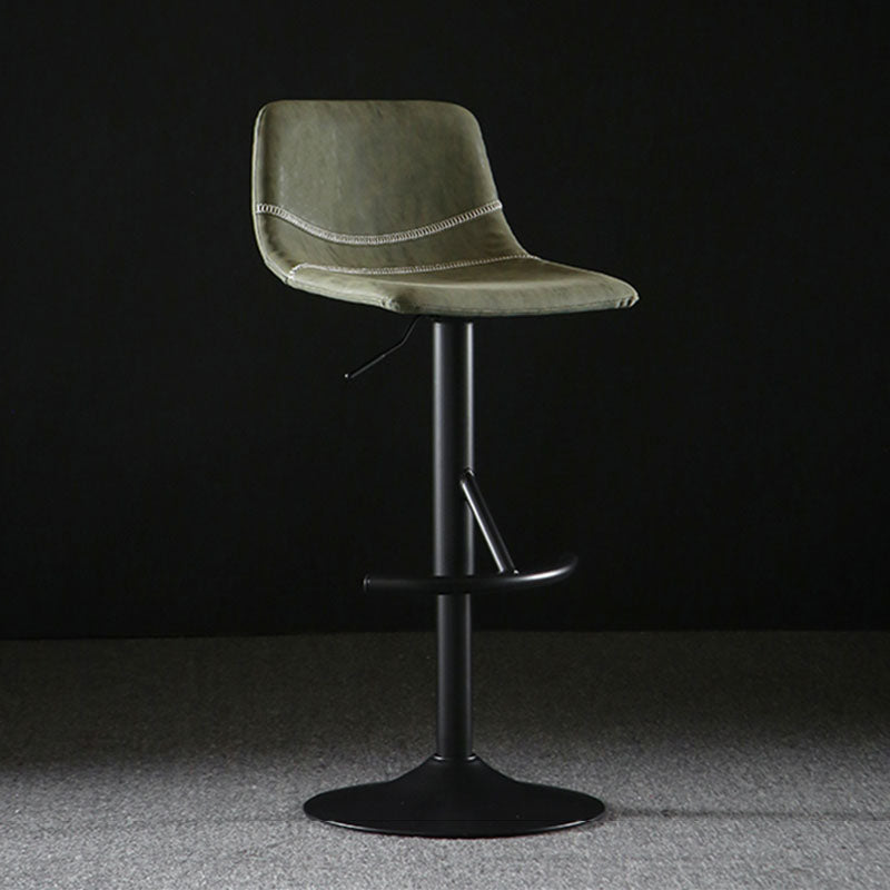 Nordic Indoor Barstool Adjustable Metal Swivel Tall Stool with Leather Seat Clearhalo 'Bar Furniture' 'Bar Stools' 'bar_stools' 'furn' 'furn_bar_stools' 'furniture_bar_stools' 'Kitchen & Dining Furniture' 'kitchen&dining_furn' 'kitchen' 'kitchen_furn' Furniture' 4620388