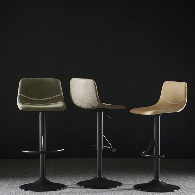 Nordic Indoor Barstool Adjustable Metal Swivel Tall Stool with Leather Seat Clearhalo 'Bar Furniture' 'Bar Stools' 'bar_stools' 'furn' 'furn_bar_stools' 'furniture_bar_stools' 'Kitchen & Dining Furniture' 'kitchen&dining_furn' 'kitchen' 'kitchen_furn' Furniture' 4620391