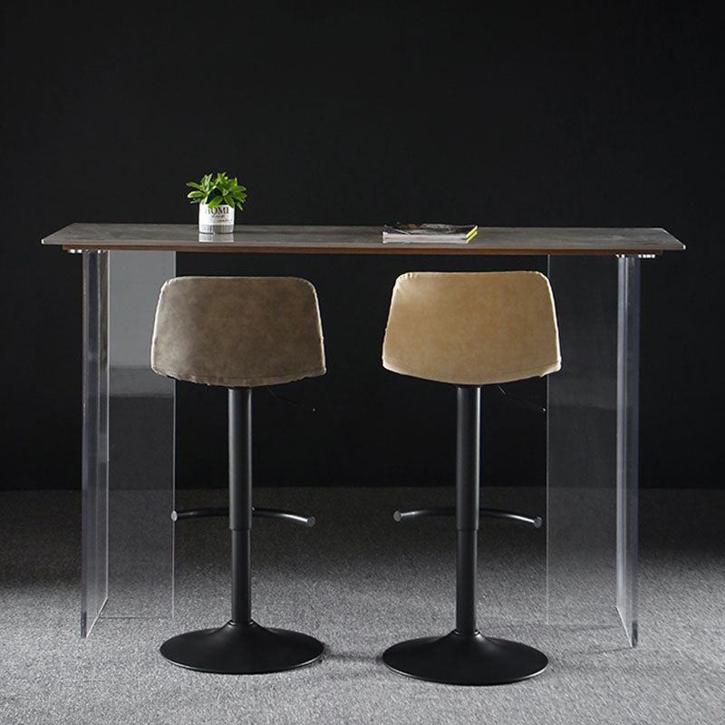 Nordic Indoor Barstool Adjustable Metal Swivel Tall Stool with Leather Seat Clearhalo 'Bar Furniture' 'Bar Stools' 'bar_stools' 'furn' 'furn_bar_stools' 'furniture_bar_stools' 'Kitchen & Dining Furniture' 'kitchen&dining_furn' 'kitchen' 'kitchen_furn' Furniture' 4620392