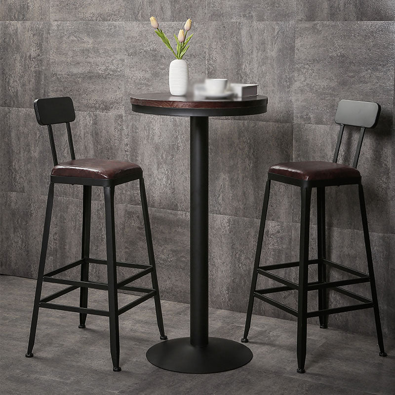 Wooden Square Seat Barstool Industrial Metal Counter Stool with Backrest Clearhalo 'Bar Furniture' 'Bar Stools' 'bar_stools' 'furn' 'furn_bar_stools' 'furniture_bar_stools' 'Kitchen & Dining Furniture' 'kitchen&dining_furn' 'kitchen' 'kitchen_furn' Furniture' 4620395