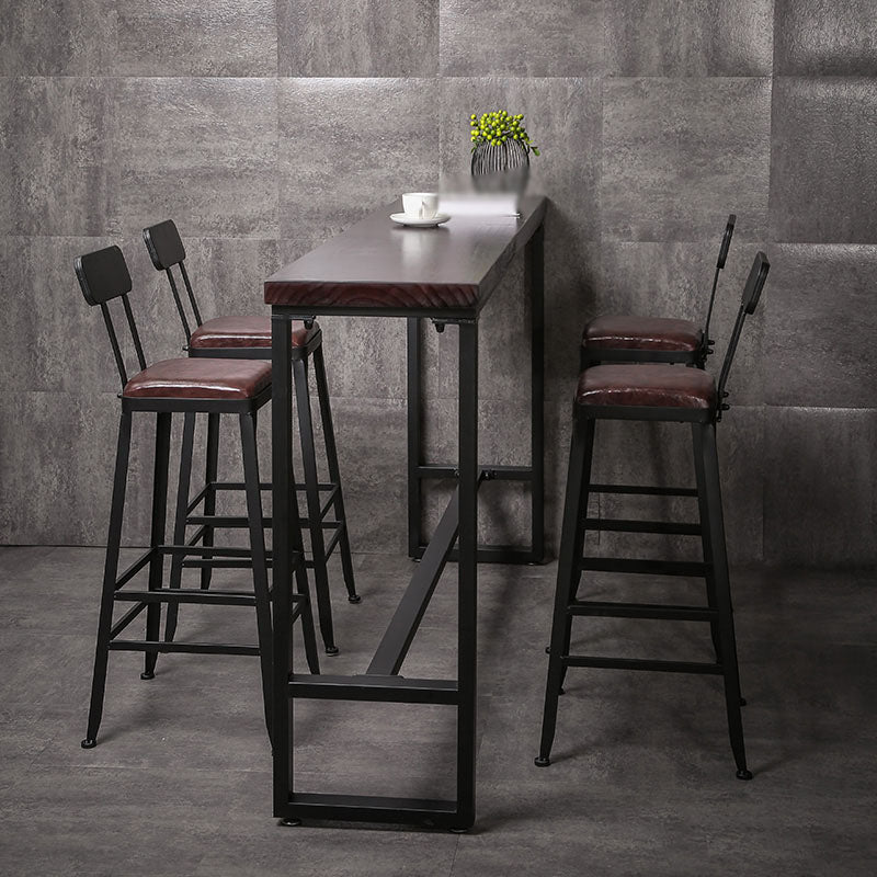 Wooden Square Seat Barstool Industrial Metal Counter Stool with Backrest Clearhalo 'Bar Furniture' 'Bar Stools' 'bar_stools' 'furn' 'furn_bar_stools' 'furniture_bar_stools' 'Kitchen & Dining Furniture' 'kitchen&dining_furn' 'kitchen' 'kitchen_furn' Furniture' 4620399