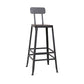 Wooden Square Seat Barstool Industrial Metal Counter Stool with Backrest Clearhalo 'Bar Furniture' 'Bar Stools' 'bar_stools' 'furn' 'furn_bar_stools' 'furniture_bar_stools' 'Kitchen & Dining Furniture' 'kitchen&dining_furn' 'kitchen' 'kitchen_furn' Furniture' 4620404