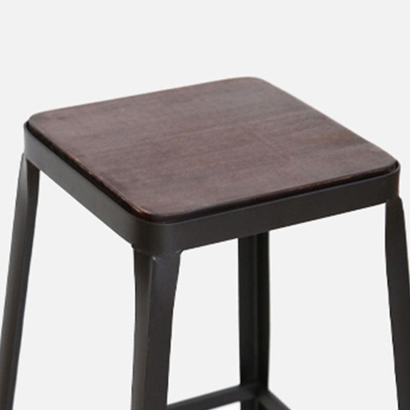 Wooden Square Seat Barstool Industrial Metal Counter Stool with Backrest Clearhalo 'Bar Furniture' 'Bar Stools' 'bar_stools' 'furn' 'furn_bar_stools' 'furniture_bar_stools' 'Kitchen & Dining Furniture' 'kitchen&dining_furn' 'kitchen' 'kitchen_furn' Furniture' 4620408