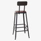 Wooden Square Seat Barstool Industrial Metal Counter Stool with Backrest Clearhalo 'Bar Furniture' 'Bar Stools' 'bar_stools' 'furn' 'furn_bar_stools' 'furniture_bar_stools' 'Kitchen & Dining Furniture' 'kitchen&dining_furn' 'kitchen' 'kitchen_furn' Furniture' 4620410