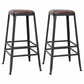 Wooden Square Seat Barstool Industrial Metal Counter Stool with Backrest 2 Piece Set Backless Bar Stool(30"H) Clearhalo 'Bar Furniture' 'Bar Stools' 'bar_stools' 'furn' 'furn_bar_stools' 'furniture_bar_stools' 'Kitchen & Dining Furniture' 'kitchen&dining_furn' 'kitchen' 'kitchen_furn' Furniture' 4620412