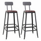 Wooden Square Seat Barstool Industrial Metal Counter Stool with Backrest 2 Piece Set Low Back Bar Stool(30"H) Clearhalo 'Bar Furniture' 'Bar Stools' 'bar_stools' 'furn' 'furn_bar_stools' 'furniture_bar_stools' 'Kitchen & Dining Furniture' 'kitchen&dining_furn' 'kitchen' 'kitchen_furn' Furniture' 4620416