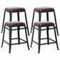 Wooden Square Seat Barstool Industrial Metal Counter Stool with Backrest 4 Piece Set Backless Short Stool(18"H) Clearhalo 'Bar Furniture' 'Bar Stools' 'bar_stools' 'furn' 'furn_bar_stools' 'furniture_bar_stools' 'Kitchen & Dining Furniture' 'kitchen&dining_furn' 'kitchen' 'kitchen_furn' Furniture' 4620417