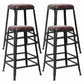Wooden Square Seat Barstool Industrial Metal Counter Stool with Backrest 4 Piece Set Backless Counter Stool(26"H) Clearhalo 'Bar Furniture' 'Bar Stools' 'bar_stools' 'furn' 'furn_bar_stools' 'furniture_bar_stools' 'Kitchen & Dining Furniture' 'kitchen&dining_furn' 'kitchen' 'kitchen_furn' Furniture' 4620418