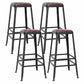Wooden Square Seat Barstool Industrial Metal Counter Stool with Backrest 4 Piece Set Backless Bar Stool(30"H) Clearhalo 'Bar Furniture' 'Bar Stools' 'bar_stools' 'furn' 'furn_bar_stools' 'furniture_bar_stools' 'Kitchen & Dining Furniture' 'kitchen&dining_furn' 'kitchen' 'kitchen_furn' Furniture' 4620419