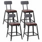 Wooden Square Seat Barstool Industrial Metal Counter Stool with Backrest 4 Piece Set Low Back Short Stool(18"H) Clearhalo 'Bar Furniture' 'Bar Stools' 'bar_stools' 'furn' 'furn_bar_stools' 'furniture_bar_stools' 'Kitchen & Dining Furniture' 'kitchen&dining_furn' 'kitchen' 'kitchen_furn' Furniture' 4620420