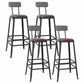 Wooden Square Seat Barstool Industrial Metal Counter Stool with Backrest 4 Piece Set Low Back Bar Stool(30"H) Clearhalo 'Bar Furniture' 'Bar Stools' 'bar_stools' 'furn' 'furn_bar_stools' 'furniture_bar_stools' 'Kitchen & Dining Furniture' 'kitchen&dining_furn' 'kitchen' 'kitchen_furn' Furniture' 4620422