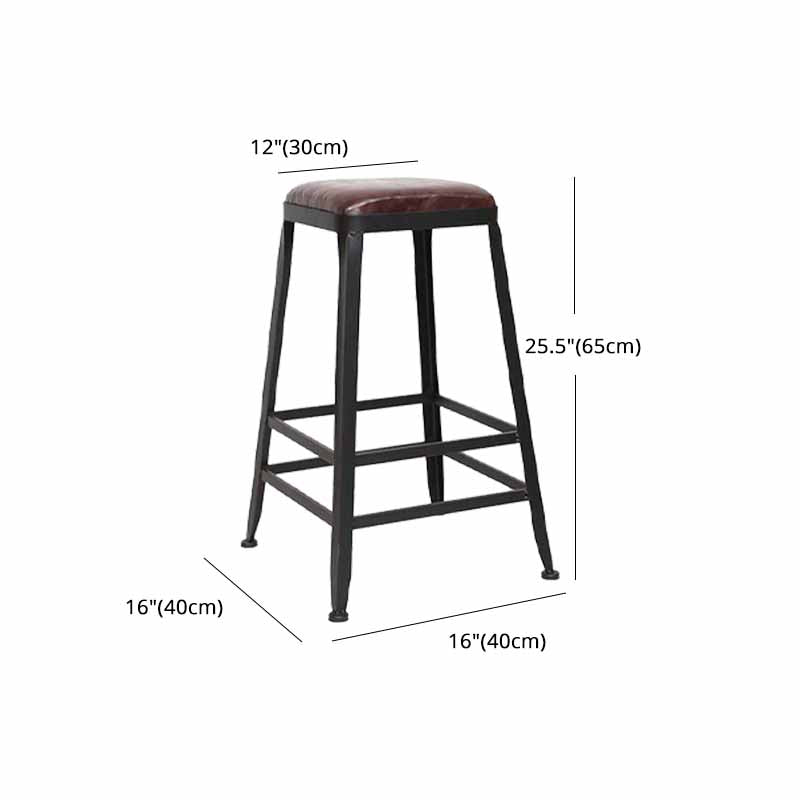 Wooden Square Seat Barstool Industrial Metal Counter Stool with Backrest Clearhalo 'Bar Furniture' 'Bar Stools' 'bar_stools' 'furn' 'furn_bar_stools' 'furniture_bar_stools' 'Kitchen & Dining Furniture' 'kitchen&dining_furn' 'kitchen' 'kitchen_furn' Furniture' 4620424