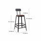Wooden Square Seat Barstool Industrial Metal Counter Stool with Backrest Clearhalo 'Bar Furniture' 'Bar Stools' 'bar_stools' 'furn' 'furn_bar_stools' 'furniture_bar_stools' 'Kitchen & Dining Furniture' 'kitchen&dining_furn' 'kitchen' 'kitchen_furn' Furniture' 4620427