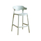 Nordic Plastic Low Back Barstool Stackable Indoor Tall Stool with Saddle Seat Green 1 Piece Counter Stool(26"H) Clearhalo 'Bar Furniture' 'Bar Stools' 'bar_stools' 'furn' 'furn_bar_stools' 'furniture_bar_stools' 'Kitchen & Dining Furniture' 'kitchen&dining_furn' 'kitchen' 'kitchen_furn' Furniture' 4620439