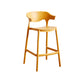 Nordic Plastic Low Back Barstool Stackable Indoor Tall Stool with Saddle Seat Yellow 1 Piece Counter Stool(26"H) Clearhalo 'Bar Furniture' 'Bar Stools' 'bar_stools' 'furn' 'furn_bar_stools' 'furniture_bar_stools' 'Kitchen & Dining Furniture' 'kitchen&dining_furn' 'kitchen' 'kitchen_furn' Furniture' 4620445
