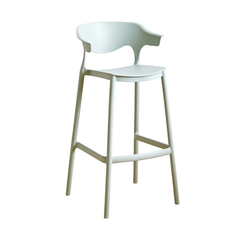 Nordic Plastic Low Back Barstool Stackable Indoor Tall Stool with Saddle Seat Green 1 Piece Bar Stool(30"H) Clearhalo 'Bar Furniture' 'Bar Stools' 'bar_stools' 'furn' 'furn_bar_stools' 'furniture_bar_stools' 'Kitchen & Dining Furniture' 'kitchen&dining_furn' 'kitchen' 'kitchen_furn' Furniture' 4620458