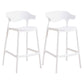 Nordic Plastic Low Back Barstool Stackable Indoor Tall Stool with Saddle Seat White 2 Piece Set Counter Stool(26"H) Clearhalo 'Bar Furniture' 'Bar Stools' 'bar_stools' 'furn' 'furn_bar_stools' 'furniture_bar_stools' 'Kitchen & Dining Furniture' 'kitchen&dining_furn' 'kitchen' 'kitchen_furn' Furniture' 4620463