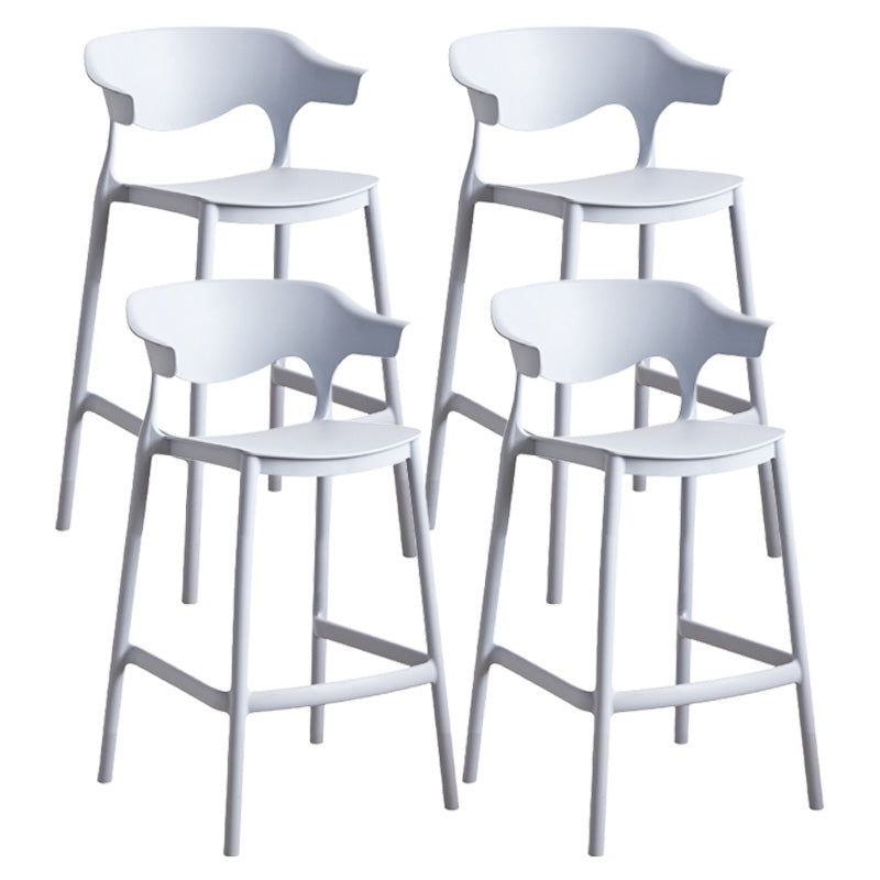Nordic Plastic Low Back Barstool Stackable Indoor Tall Stool with Saddle Seat Grey 4 Piece Set Counter Stool(26"H) Clearhalo 'Bar Furniture' 'Bar Stools' 'bar_stools' 'furn' 'furn_bar_stools' 'furniture_bar_stools' 'Kitchen & Dining Furniture' 'kitchen&dining_furn' 'kitchen' 'kitchen_furn' Furniture' 4620482