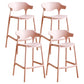 Nordic Plastic Low Back Barstool Stackable Indoor Tall Stool with Saddle Seat Pink 4 Piece Set Counter Stool(26"H) Clearhalo 'Bar Furniture' 'Bar Stools' 'bar_stools' 'furn' 'furn_bar_stools' 'furniture_bar_stools' 'Kitchen & Dining Furniture' 'kitchen&dining_furn' 'kitchen' 'kitchen_furn' Furniture' 4620483
