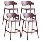 Nordic Plastic Low Back Barstool Stackable Indoor Tall Stool with Saddle Seat Coffee 4 Piece Set Counter Stool(26"H) Clearhalo 'Bar Furniture' 'Bar Stools' 'bar_stools' 'furn' 'furn_bar_stools' 'furniture_bar_stools' 'Kitchen & Dining Furniture' 'kitchen&dining_furn' 'kitchen' 'kitchen_furn' Furniture' 4620487