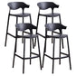Nordic Plastic Low Back Barstool Stackable Indoor Tall Stool with Saddle Seat Black 4 Piece Set Bar Stool(30"H) Clearhalo 'Bar Furniture' 'Bar Stools' 'bar_stools' 'furn' 'furn_bar_stools' 'furniture_bar_stools' 'Kitchen & Dining Furniture' 'kitchen&dining_furn' 'kitchen' 'kitchen_furn' Furniture' 4620489
