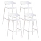 Nordic Plastic Low Back Barstool Stackable Indoor Tall Stool with Saddle Seat White 4 Piece Set Bar Stool(30"H) Clearhalo 'Bar Furniture' 'Bar Stools' 'bar_stools' 'furn' 'furn_bar_stools' 'furniture_bar_stools' 'Kitchen & Dining Furniture' 'kitchen&dining_furn' 'kitchen' 'kitchen_furn' Furniture' 4620490