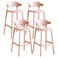 Nordic Plastic Low Back Barstool Stackable Indoor Tall Stool with Saddle Seat Pink 4 Piece Set Bar Stool(30"H) Clearhalo 'Bar Furniture' 'Bar Stools' 'bar_stools' 'furn' 'furn_bar_stools' 'furniture_bar_stools' 'Kitchen & Dining Furniture' 'kitchen&dining_furn' 'kitchen' 'kitchen_furn' Furniture' 4620492