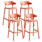 Nordic Plastic Low Back Barstool Stackable Indoor Tall Stool with Saddle Seat Orange 4 Piece Set Bar Stool(30"H) Clearhalo 'Bar Furniture' 'Bar Stools' 'bar_stools' 'furn' 'furn_bar_stools' 'furniture_bar_stools' 'Kitchen & Dining Furniture' 'kitchen&dining_furn' 'kitchen' 'kitchen_furn' Furniture' 4620495