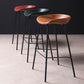 Leather Seat Barstool Industrial Metal Counter Stool with Low Back Clearhalo 'Bar Furniture' 'Bar Stools' 'bar_stools' 'furn' 'furn_bar_stools' 'furniture_bar_stools' 'Kitchen & Dining Furniture' 'kitchen&dining_furn' 'kitchen' 'kitchen_furn' Furniture' 4620504
