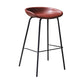 Leather Seat Barstool Industrial Metal Counter Stool with Low Back Burgundy 1 Piece Clearhalo 'Bar Furniture' 'Bar Stools' 'bar_stools' 'furn' 'furn_bar_stools' 'furniture_bar_stools' 'Kitchen & Dining Furniture' 'kitchen&dining_furn' 'kitchen' 'kitchen_furn' Furniture' 4620505