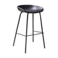 Leather Seat Barstool Industrial Metal Counter Stool with Low Back Dark Gray-Black 1 Piece Clearhalo 'Bar Furniture' 'Bar Stools' 'bar_stools' 'furn' 'furn_bar_stools' 'furniture_bar_stools' 'Kitchen & Dining Furniture' 'kitchen&dining_furn' 'kitchen' 'kitchen_furn' Furniture' 4620510