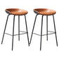Leather Seat Barstool Industrial Metal Counter Stool with Low Back Light Brown 2 Piece Set Clearhalo 'Bar Furniture' 'Bar Stools' 'bar_stools' 'furn' 'furn_bar_stools' 'furniture_bar_stools' 'Kitchen & Dining Furniture' 'kitchen&dining_furn' 'kitchen' 'kitchen_furn' Furniture' 4620514
