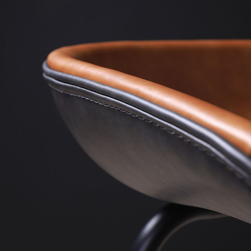 Leather Seat Barstool Industrial Metal Counter Stool with Low Back Clearhalo 'Bar Furniture' 'Bar Stools' 'bar_stools' 'furn' 'furn_bar_stools' 'furniture_bar_stools' 'Kitchen & Dining Furniture' 'kitchen&dining_furn' 'kitchen' 'kitchen_furn' Furniture' 4620515
