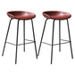 Leather Seat Barstool Industrial Metal Counter Stool with Low Back Burgundy 2 Piece Set Clearhalo 'Bar Furniture' 'Bar Stools' 'bar_stools' 'furn' 'furn_bar_stools' 'furniture_bar_stools' 'Kitchen & Dining Furniture' 'kitchen&dining_furn' 'kitchen' 'kitchen_furn' Furniture' 4620517