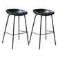 Leather Seat Barstool Industrial Metal Counter Stool with Low Back Blackish Green 2 Piece Set Clearhalo 'Bar Furniture' 'Bar Stools' 'bar_stools' 'furn' 'furn_bar_stools' 'furniture_bar_stools' 'Kitchen & Dining Furniture' 'kitchen&dining_furn' 'kitchen' 'kitchen_furn' Furniture' 4620519