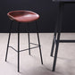Leather Seat Barstool Industrial Metal Counter Stool with Low Back Clearhalo 'Bar Furniture' 'Bar Stools' 'bar_stools' 'furn' 'furn_bar_stools' 'furniture_bar_stools' 'Kitchen & Dining Furniture' 'kitchen&dining_furn' 'kitchen' 'kitchen_furn' Furniture' 4620522