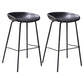 Leather Seat Barstool Industrial Metal Counter Stool with Low Back Dark Gray-Black 2 Piece Set Clearhalo 'Bar Furniture' 'Bar Stools' 'bar_stools' 'furn' 'furn_bar_stools' 'furniture_bar_stools' 'Kitchen & Dining Furniture' 'kitchen&dining_furn' 'kitchen' 'kitchen_furn' Furniture' 4620523