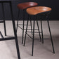 Leather Seat Barstool Industrial Metal Counter Stool with Low Back Clearhalo 'Bar Furniture' 'Bar Stools' 'bar_stools' 'furn' 'furn_bar_stools' 'furniture_bar_stools' 'Kitchen & Dining Furniture' 'kitchen&dining_furn' 'kitchen' 'kitchen_furn' Furniture' 4620524