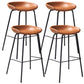 Leather Seat Barstool Industrial Metal Counter Stool with Low Back Brown 4 Piece Set Clearhalo 'Bar Furniture' 'Bar Stools' 'bar_stools' 'furn' 'furn_bar_stools' 'furniture_bar_stools' 'Kitchen & Dining Furniture' 'kitchen&dining_furn' 'kitchen' 'kitchen_furn' Furniture' 4620525