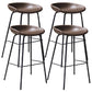 Leather Seat Barstool Industrial Metal Counter Stool with Low Back Dark Khaki 4 Piece Set Clearhalo 'Bar Furniture' 'Bar Stools' 'bar_stools' 'furn' 'furn_bar_stools' 'furniture_bar_stools' 'Kitchen & Dining Furniture' 'kitchen&dining_furn' 'kitchen' 'kitchen_furn' Furniture' 4620531