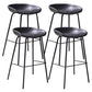 Leather Seat Barstool Industrial Metal Counter Stool with Low Back Dark Gray-Black 4 Piece Set Clearhalo 'Bar Furniture' 'Bar Stools' 'bar_stools' 'furn' 'furn_bar_stools' 'furniture_bar_stools' 'Kitchen & Dining Furniture' 'kitchen&dining_furn' 'kitchen' 'kitchen_furn' Furniture' 4620532