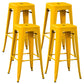 Industrial Style Armless Barstool Iron Counter Stools for Coffee Shop Yellow 4 Piece Set Clearhalo 'Bar Furniture' 'Bar Stools' 'bar_stools' 'furn' 'furn_bar_stools' 'furniture_bar_stools' 'Kitchen & Dining Furniture' 'kitchen&dining_furn' 'kitchen' 'kitchen_furn' Furniture' 4620541
