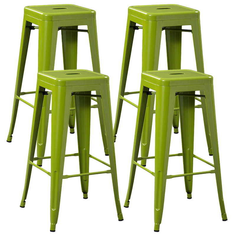 Industrial Style Armless Barstool Iron Counter Stools for Coffee Shop Green 4 Piece Set Clearhalo 'Bar Furniture' 'Bar Stools' 'bar_stools' 'furn' 'furn_bar_stools' 'furniture_bar_stools' 'Kitchen & Dining Furniture' 'kitchen&dining_furn' 'kitchen' 'kitchen_furn' Furniture' 4620545