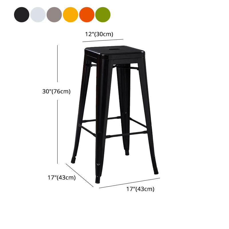 Industrial Style Armless Barstool Iron Counter Stools for Coffee Shop Clearhalo 'Bar Furniture' 'Bar Stools' 'bar_stools' 'furn' 'furn_bar_stools' 'furniture_bar_stools' 'Kitchen & Dining Furniture' 'kitchen&dining_furn' 'kitchen' 'kitchen_furn' Furniture' 4620552