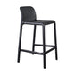 Nordic Macron Stackable Counter Stools Colorful Indoor Plastic Bar Stool Black 1 Piece Counter Stool(26"H) Clearhalo 'Bar Furniture' 'Bar Stools' 'bar_stools' 'furn' 'furn_bar_stools' 'furniture_bar_stools' 'Kitchen & Dining Furniture' 'kitchen&dining_furn' 'kitchen' 'kitchen_furn' Furniture' 4620554