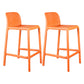 Nordic Macron Stackable Counter Stools Colorful Indoor Plastic Bar Stool Orange 2 Piece Set Counter Stool(26"H) Clearhalo 'Bar Furniture' 'Bar Stools' 'bar_stools' 'furn' 'furn_bar_stools' 'furniture_bar_stools' 'Kitchen & Dining Furniture' 'kitchen&dining_furn' 'kitchen' 'kitchen_furn' Furniture' 4620578