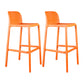 Nordic Macron Stackable Counter Stools Colorful Indoor Plastic Bar Stool Orange 2 Piece Set Bar Stool(30"H) Clearhalo 'Bar Furniture' 'Bar Stools' 'bar_stools' 'furn' 'furn_bar_stools' 'furniture_bar_stools' 'Kitchen & Dining Furniture' 'kitchen&dining_furn' 'kitchen' 'kitchen_furn' Furniture' 4620584